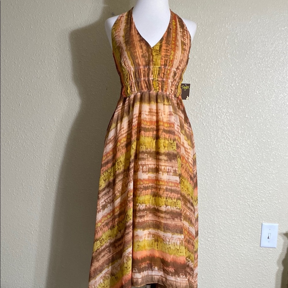 NWT Taylor Halter Midi Dress Size 6